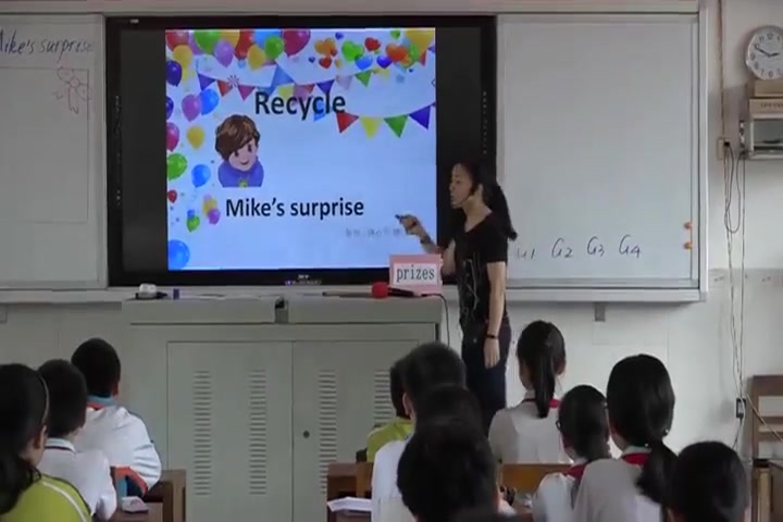 [图]【获奖】 人教版PEP六年级英语下册_人教PEP六下《Recycle Mike's happy day》-唐老师公开优质课视频名师比赛课程全国一等奖