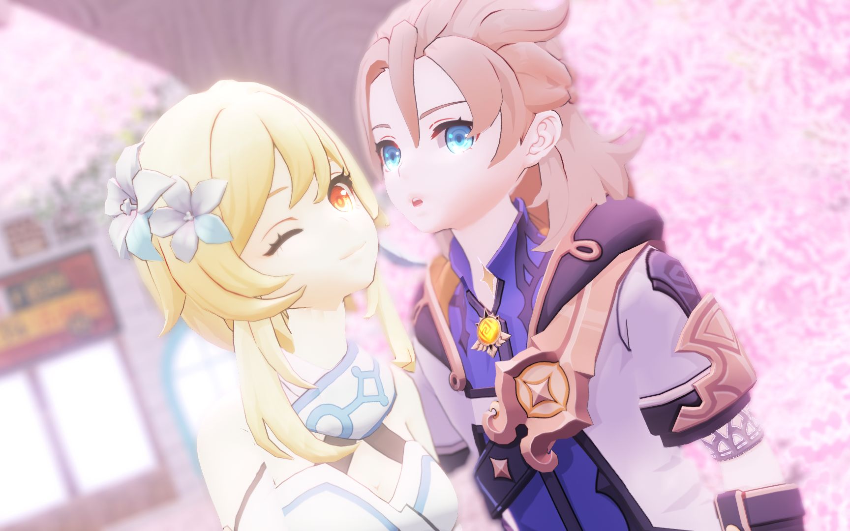 原神贝荧向mmd阿贝多老师和荧的dreamingchuchu73