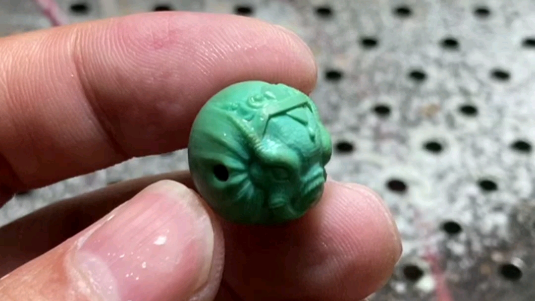 象神圆珠,绿松石手工雕刻