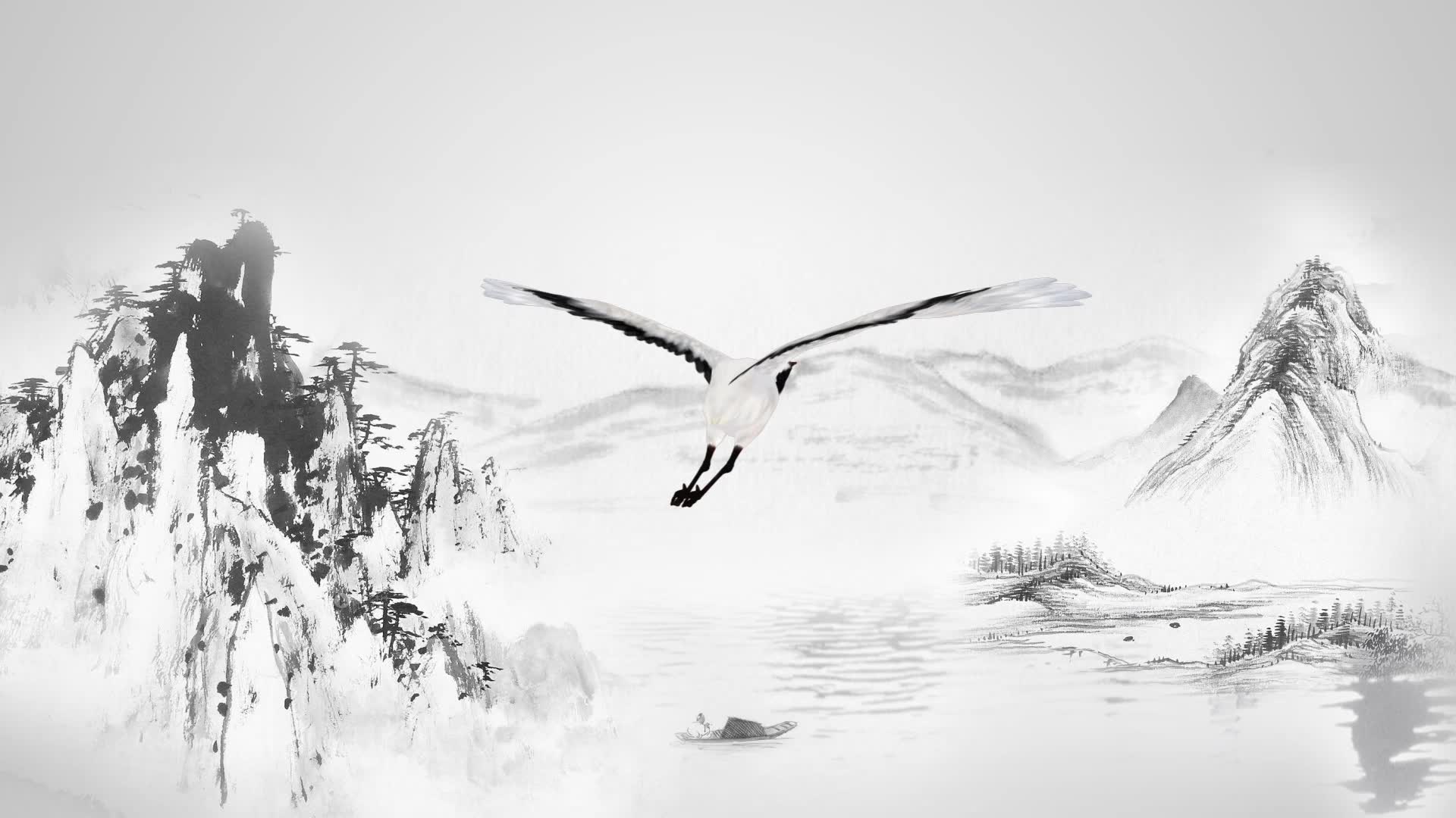 活动作品此夏风吹当年秋水水墨风格仙风道骨