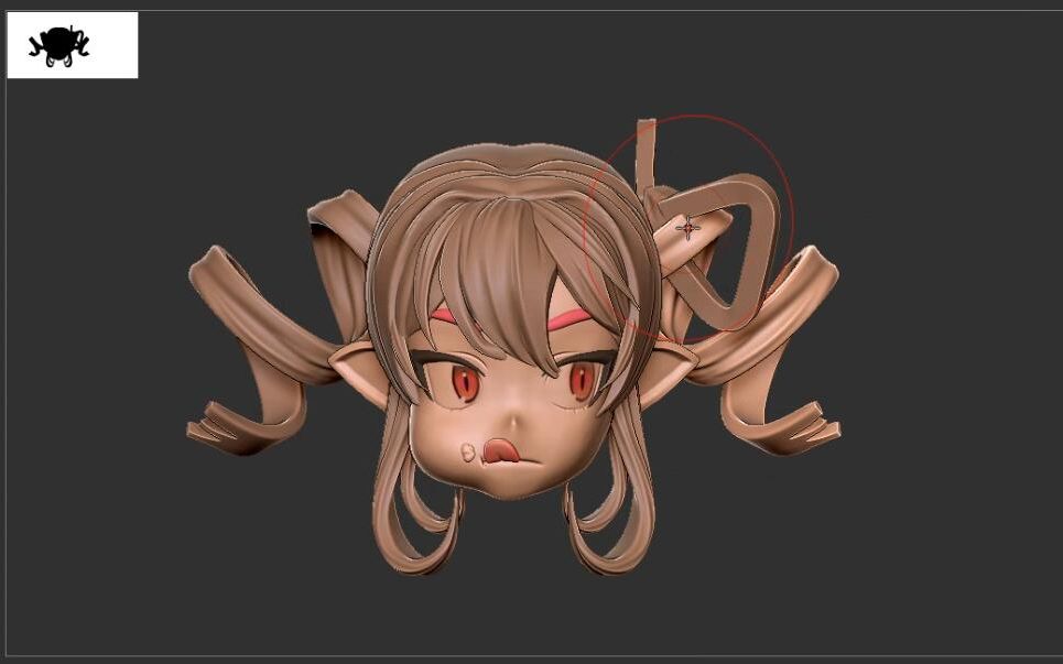 zbrush角色雕刻:二次元小姐姐头部超详细建模,不看别后悔