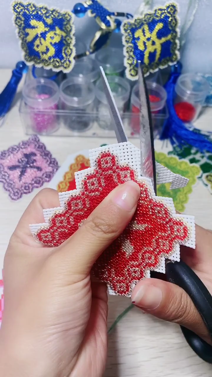 手工活珠绣 剪边教程 不会的看这里#珠