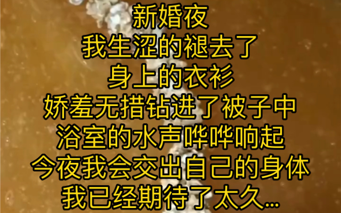 新婚夜,我生涩的褪去了身上的衣衫,娇羞无措钻进了被子中.浴室的水声哗哗响起,我不由得红了脸.今夜,我会交出自己的身体…我已经期待了太久…....