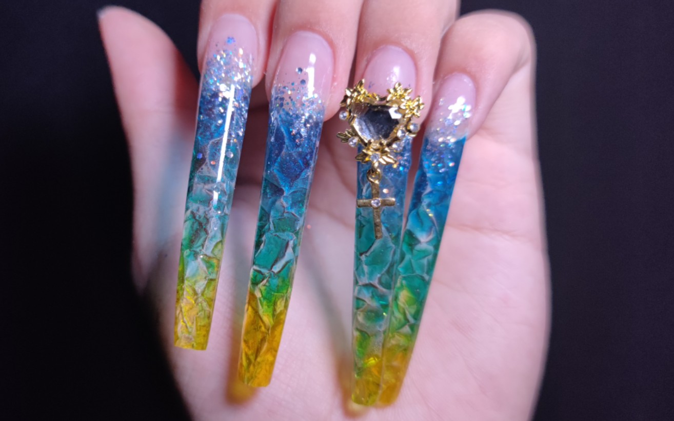 (艺术甲)超适合夏天的琉璃甲教学,不看后悔系列