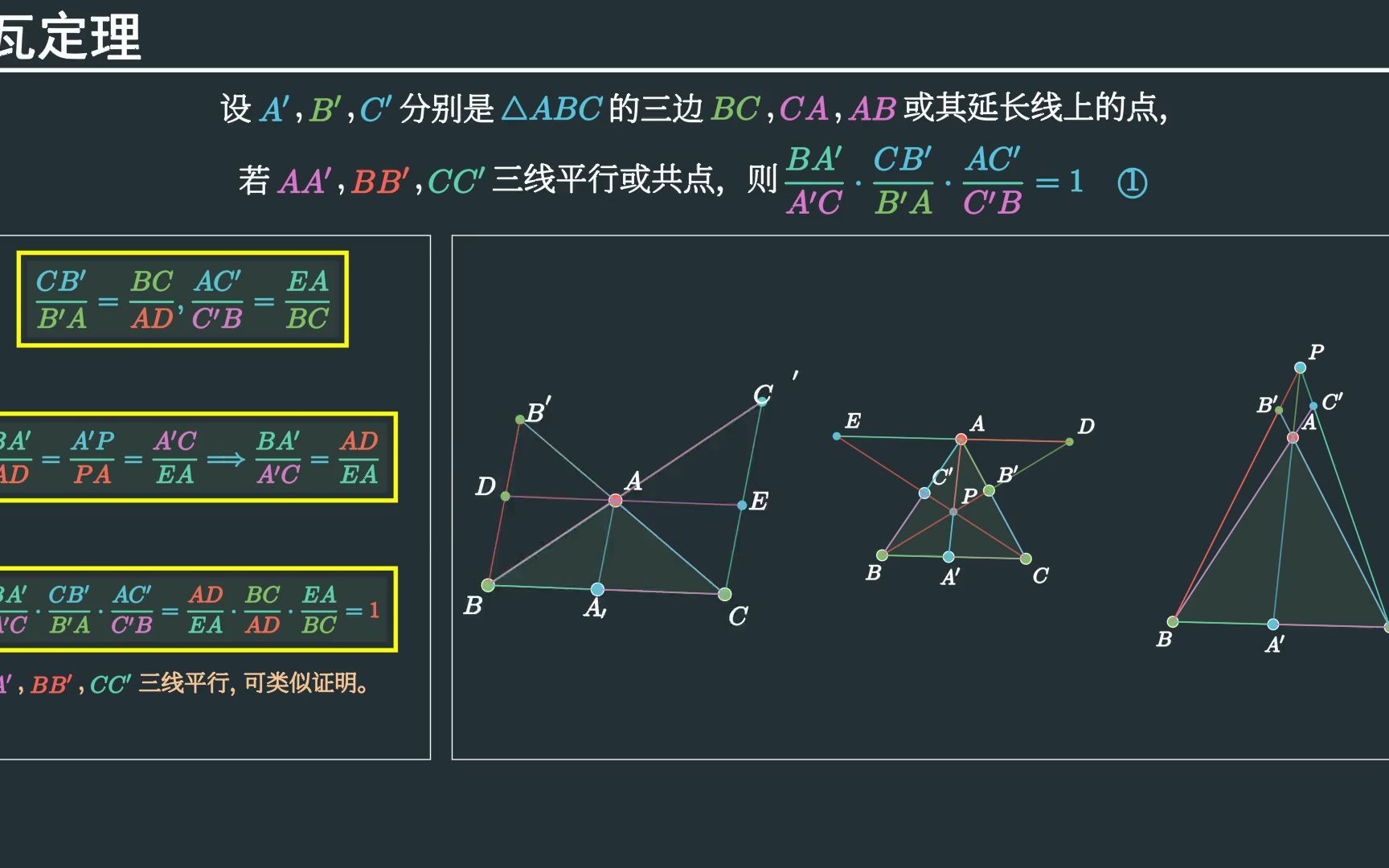 [奥赛经典几何] 02 塞瓦定理及应用(基础知识)哔哩哔哩bilibili