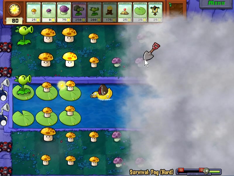 [图]Plants vs. Zombies（植物大战僵尸）Survival Fog(Hard)