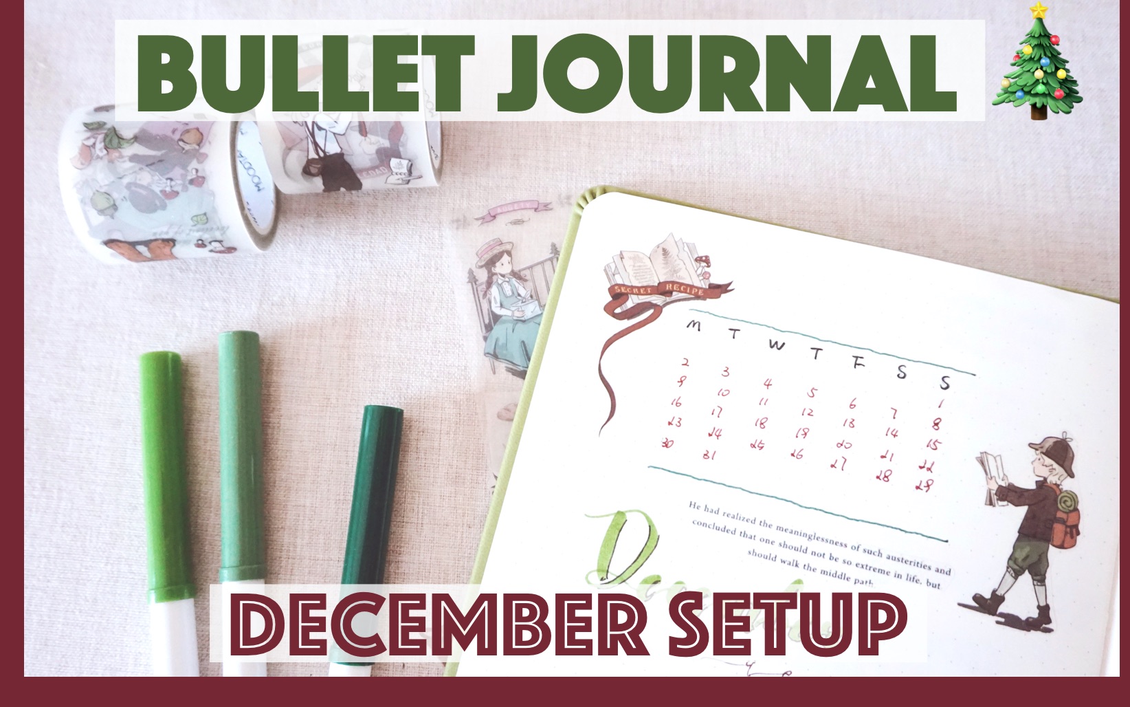 [图]【KEKE】12月Setup/Bullet Journal/没有圣诞素材如何做圣诞效果/子弹日记/Vol.15/A5点阵硬皮本