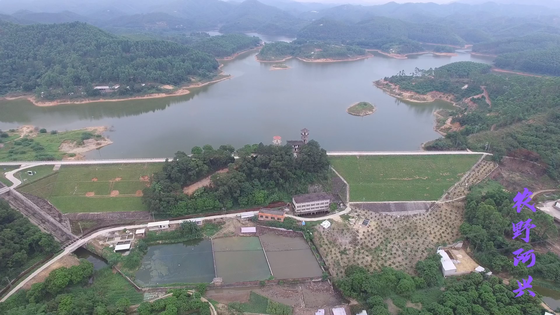 航拍東成水庫,它是廣西陸川最大的水庫,還是陸川的新八景之一