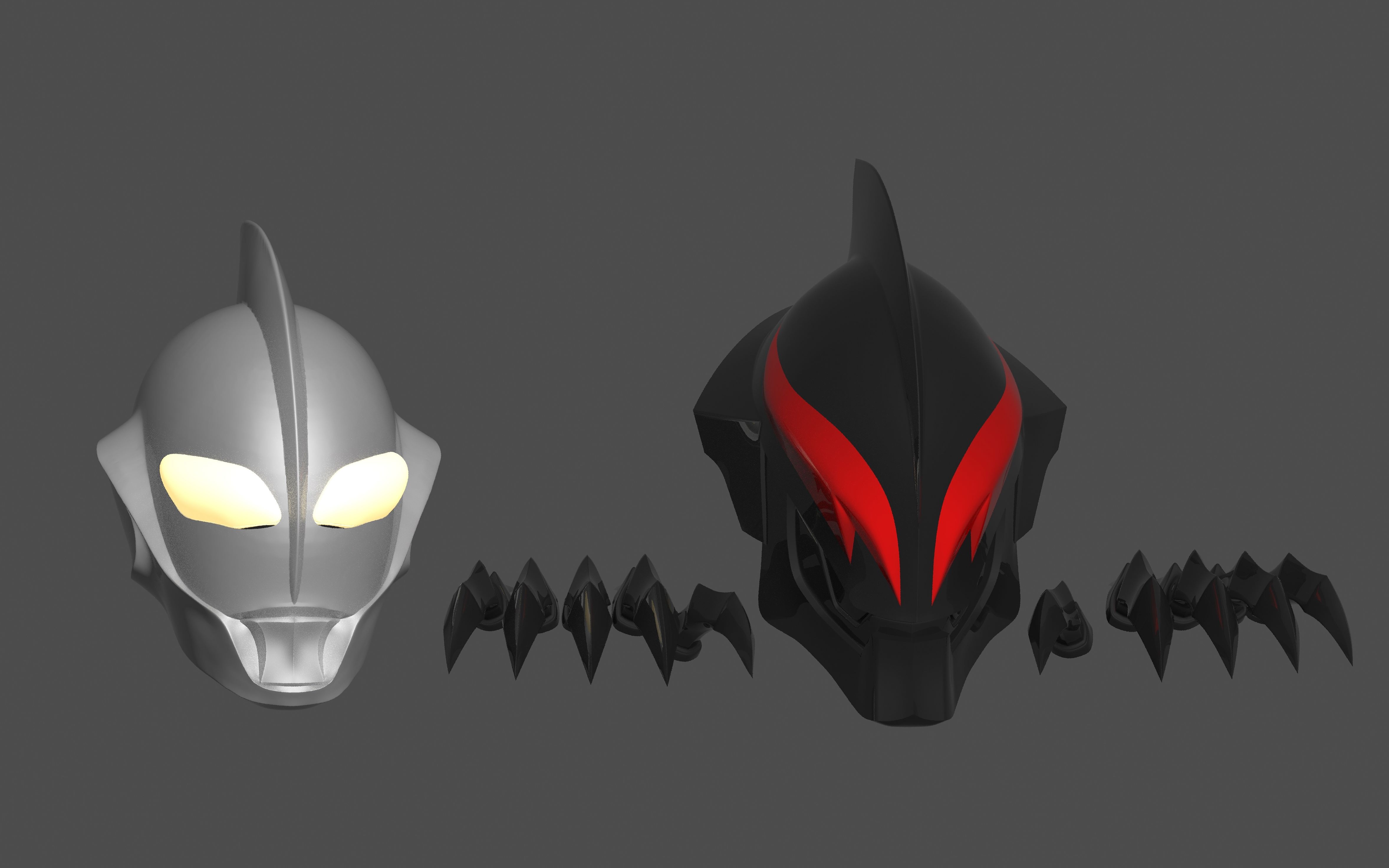 贝利亚奥特曼坠入黑暗的光明凯撒贝利亚奥特曼3d打印头盔模型