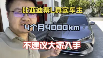 Descargar video: 比亚迪秦L首批车主，跑了4000 km，不建议大家入手？