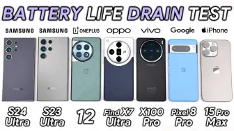 Download Video: 【手机测评】三星S24 Ultra vs S23 Ultra - 一加12 - OPPO - Vivo - 谷歌 - iPhone 手机续航对比测试