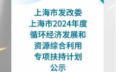 【上海市发改委】:上海市2024年度循环经济发展和资源综合利用专项扶持计划公示哔哩哔哩bilibili