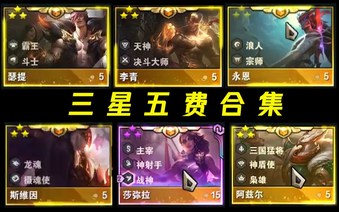 告别云顶s4,全三星五费英雄集锦_哔哩哔哩_bilibili