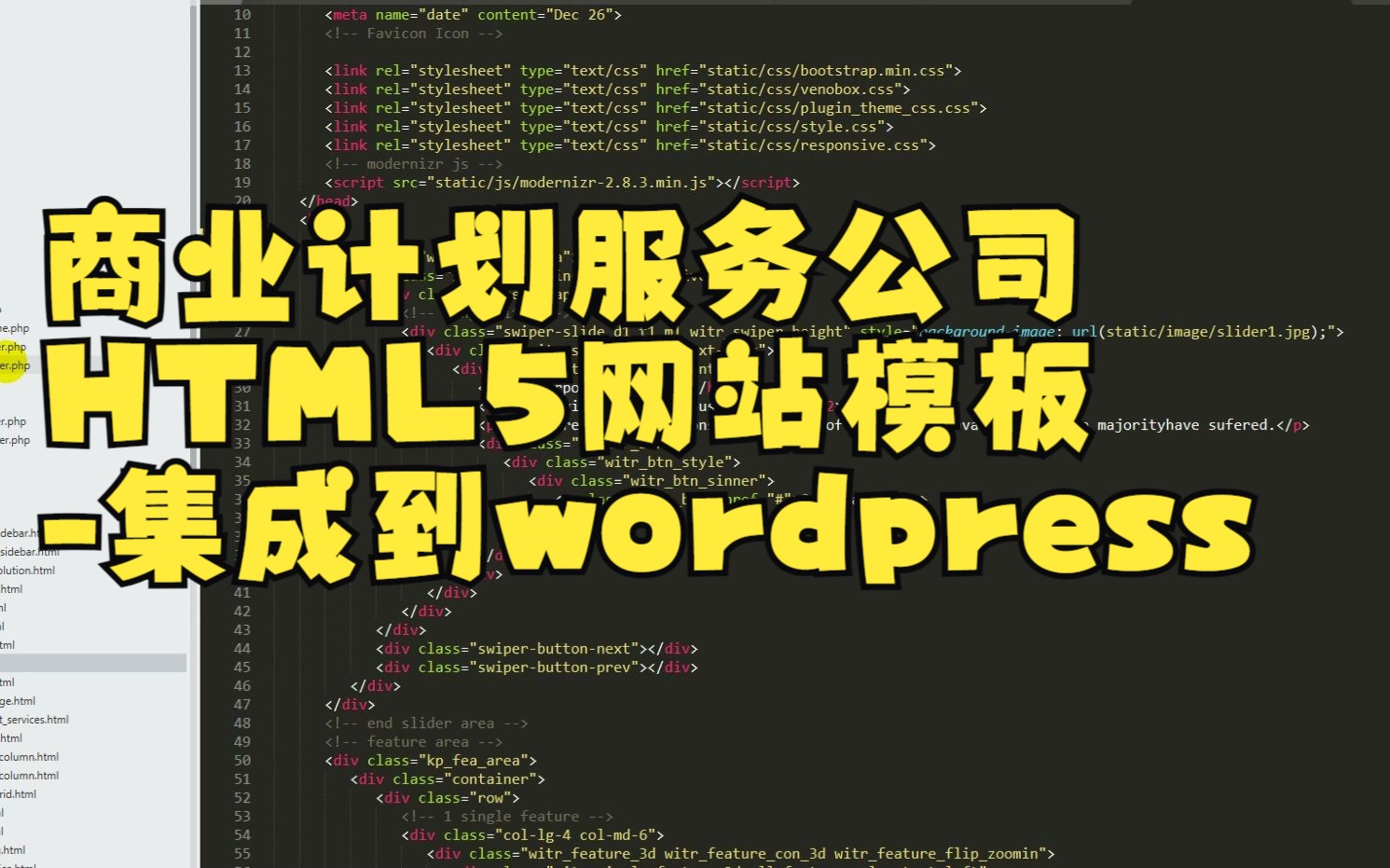 wordpress里集成商业计划服务公司HTML5网站模板哔哩哔哩bilibili