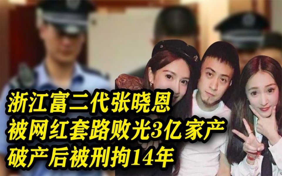 浙江富二代张晓恩,被女网红套路败光3亿家产,破产后被判14年哔哩哔哩bilibili