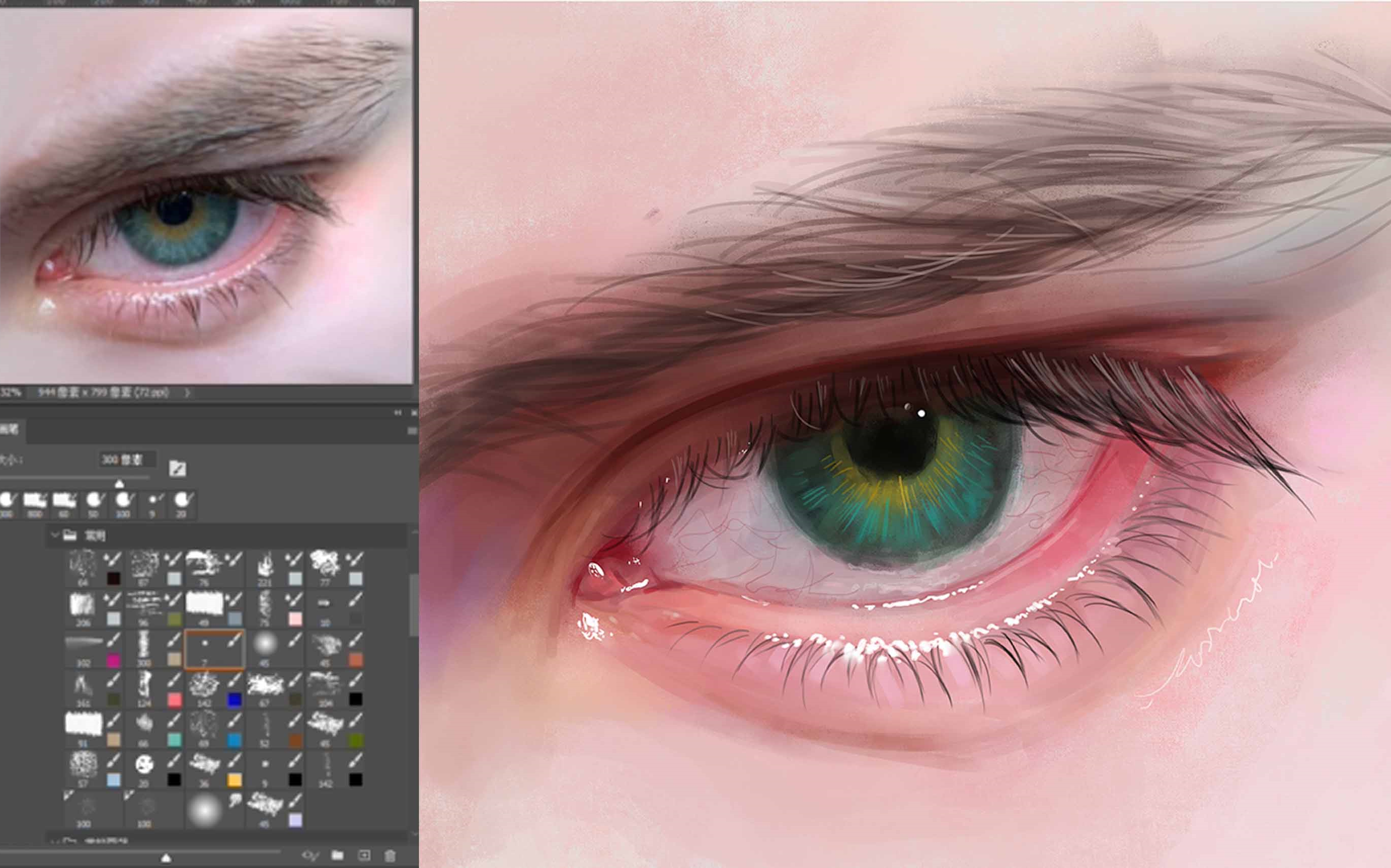 【原速厚涂教程】从零开始教会你厚涂眼睛画法!