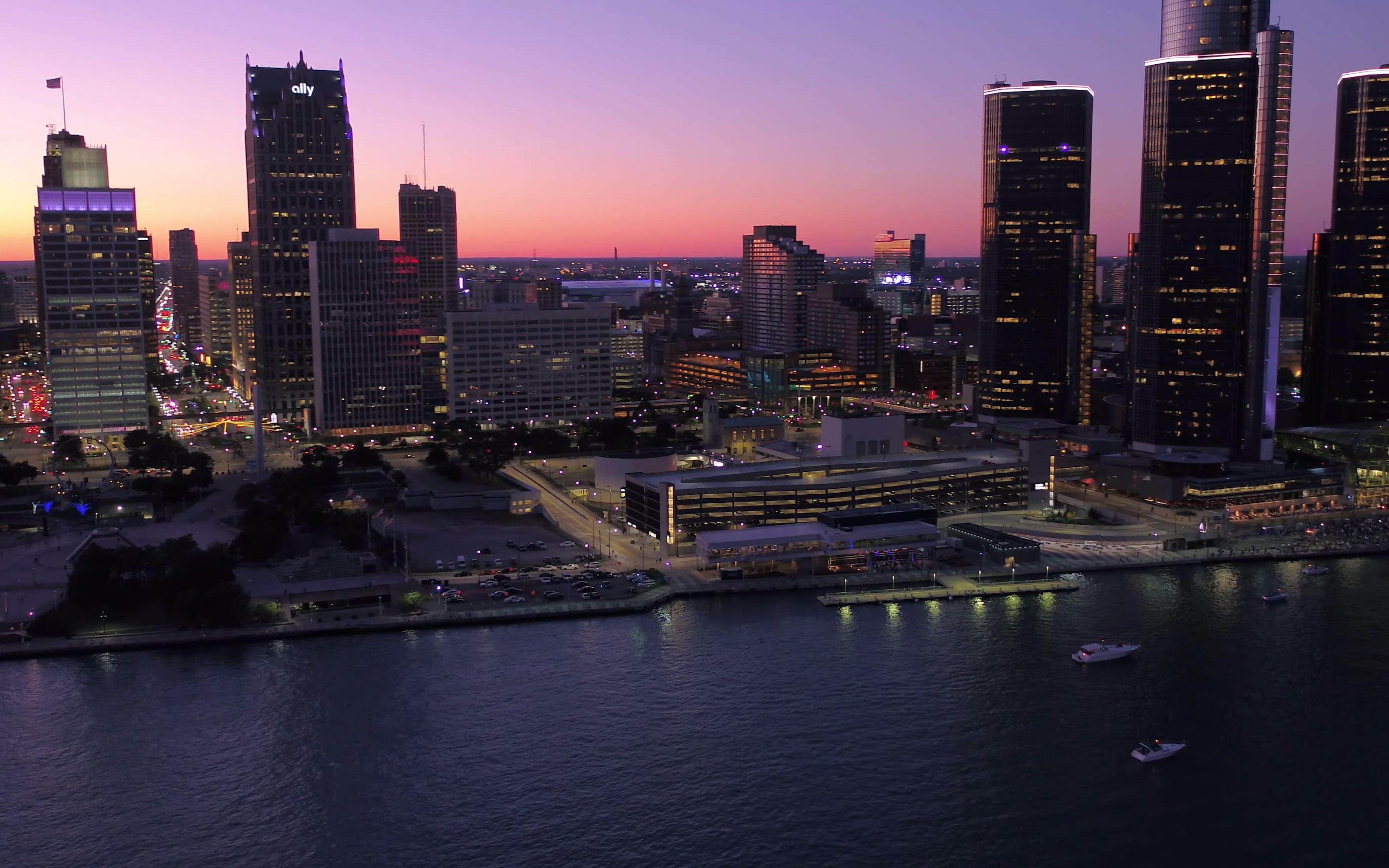 detroit, usa 美国底特律夜景