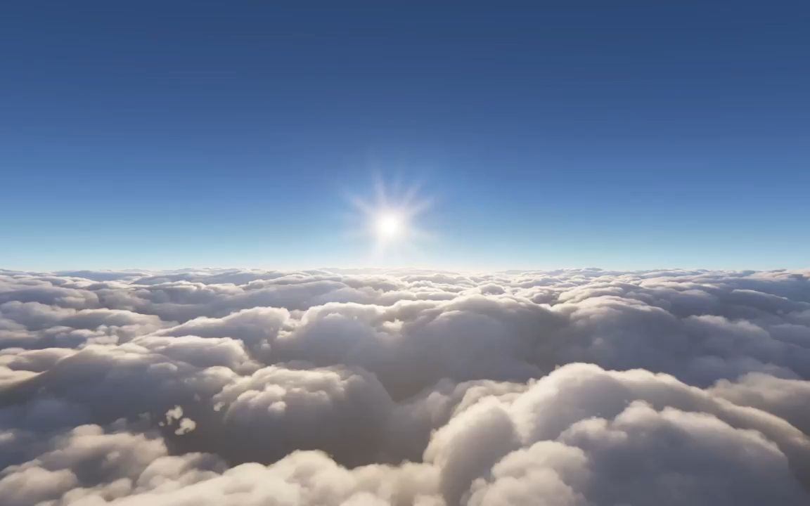 y1029 向云端 歌曲配乐 蓝天白云云海翻滚云层云端天空之上壮美大自然