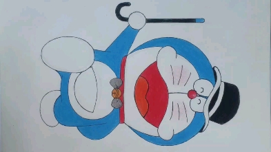 彩铅中的哆啦a梦