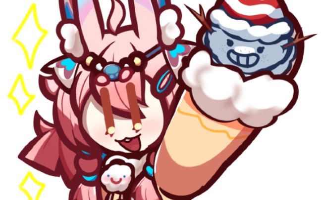 北极兔卢米拟人【蛋仔派对/eggy party】绘画过程92