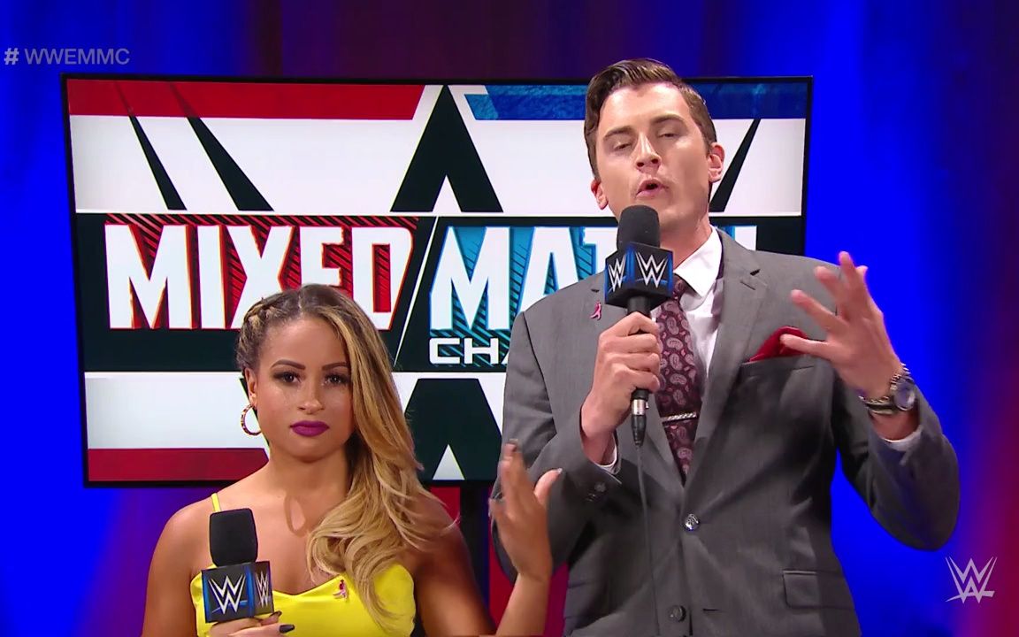 wwe混双05 博比鲁德&娜塔莉亚vs莱斯利&米奇詹姆斯 卢瑟夫&拉娜vs米兹