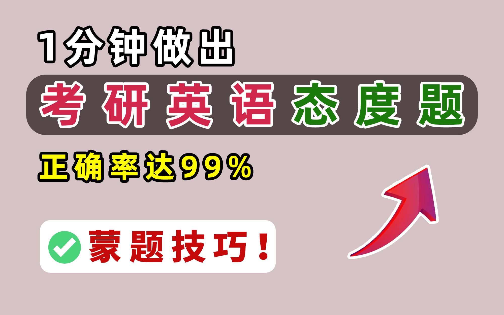 1分钟做出考研英语【态度题】,正确率达99%!蒙题大法!哔哩哔哩bilibili