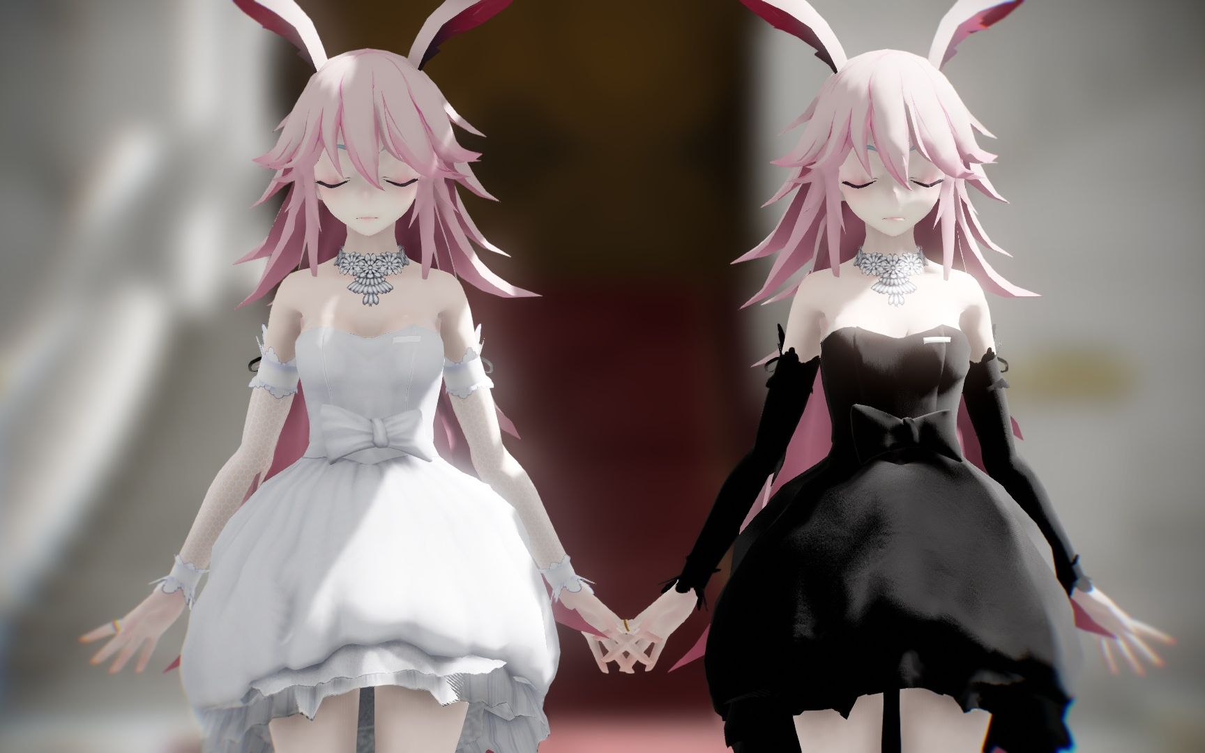 【黑白婚纱八重樱】舰长,哪件婚纱更适合小八呢?【崩坏3mmd】【改模】