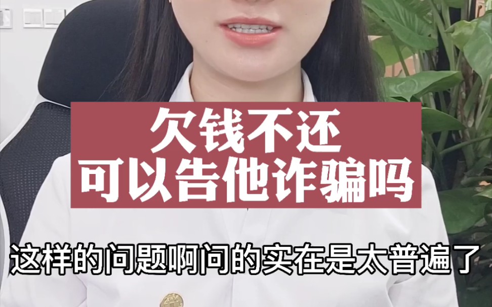 欠钱不还可以告对方诈骗吗?哔哩哔哩bilibili