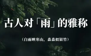 Descargar video: 古人对雨的雅称，每一个都好美 ！