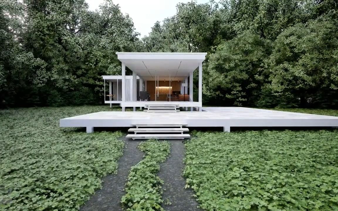 国外高质量lumion建筑大师作品(密斯凡德罗 范斯沃斯住宅)