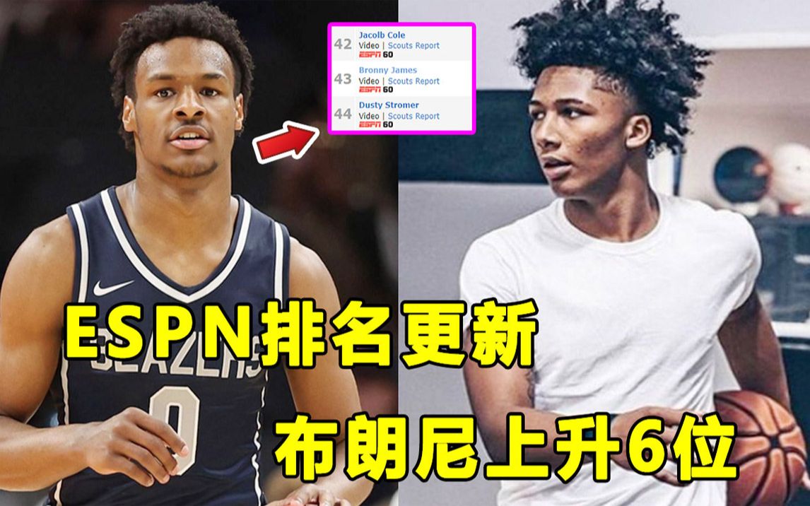 【Terry】EPSN排名更新,Bronny James提升六位!Mikey继续下跌,2022全美第一易主!转学之王掉至四星!哔哩哔哩bilibili