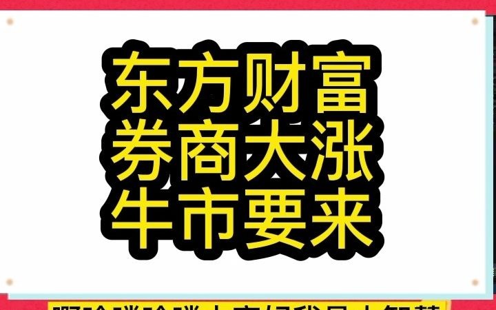 东方财富大涨,牛市旗手先头冲,行情来了吗?哔哩哔哩bilibili