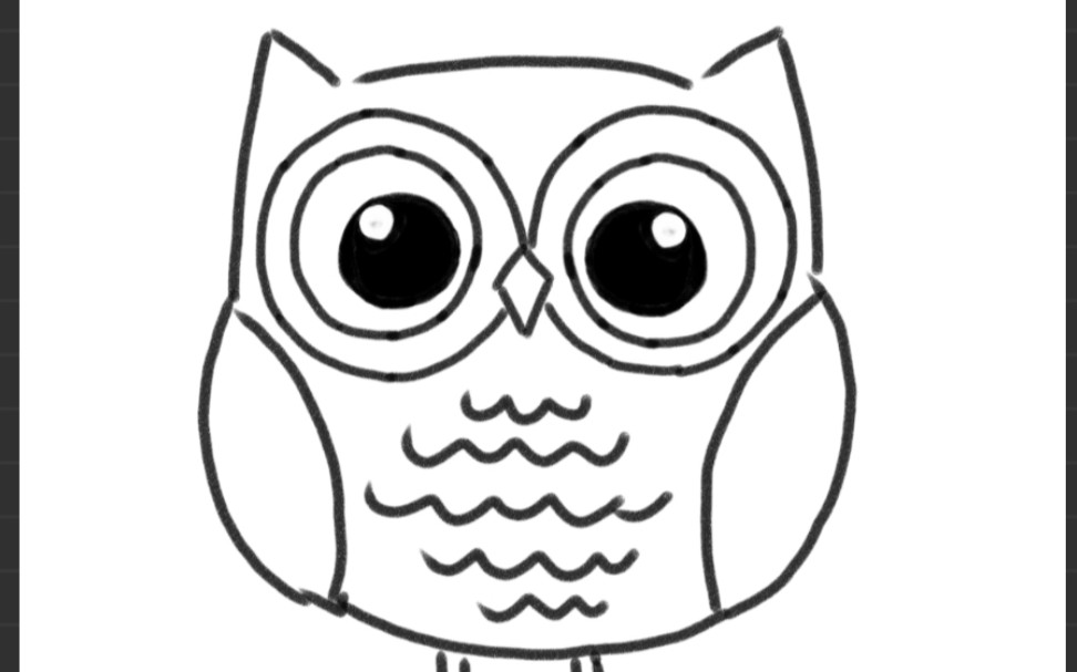 一天一个简笔画猫头鹰卡通q版
