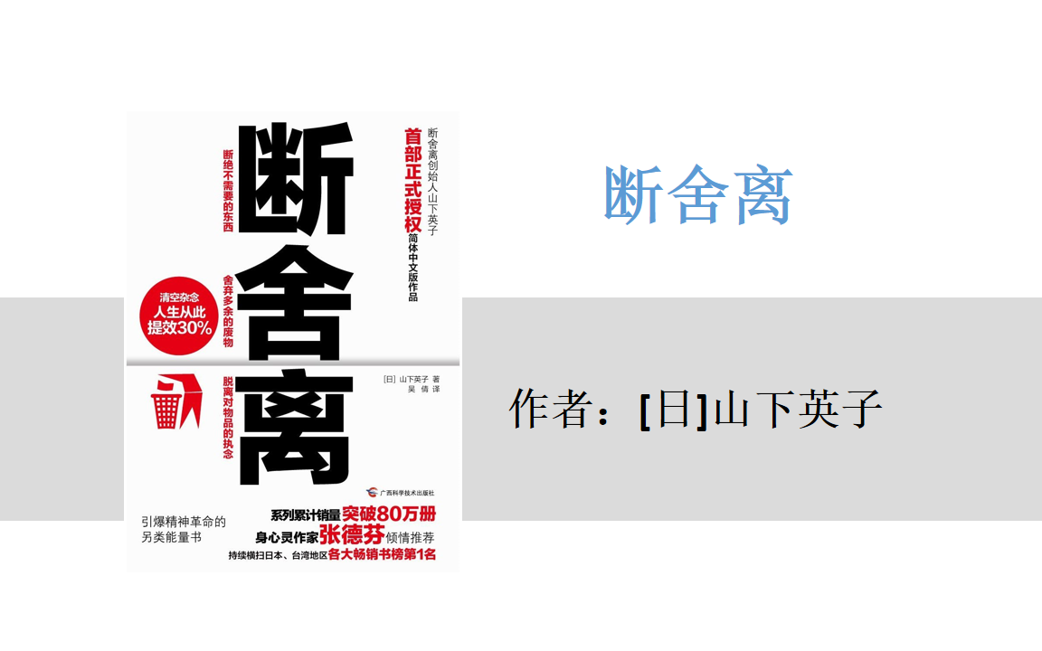 [图]有声书+字幕 | 《断舍离》人生整理观念