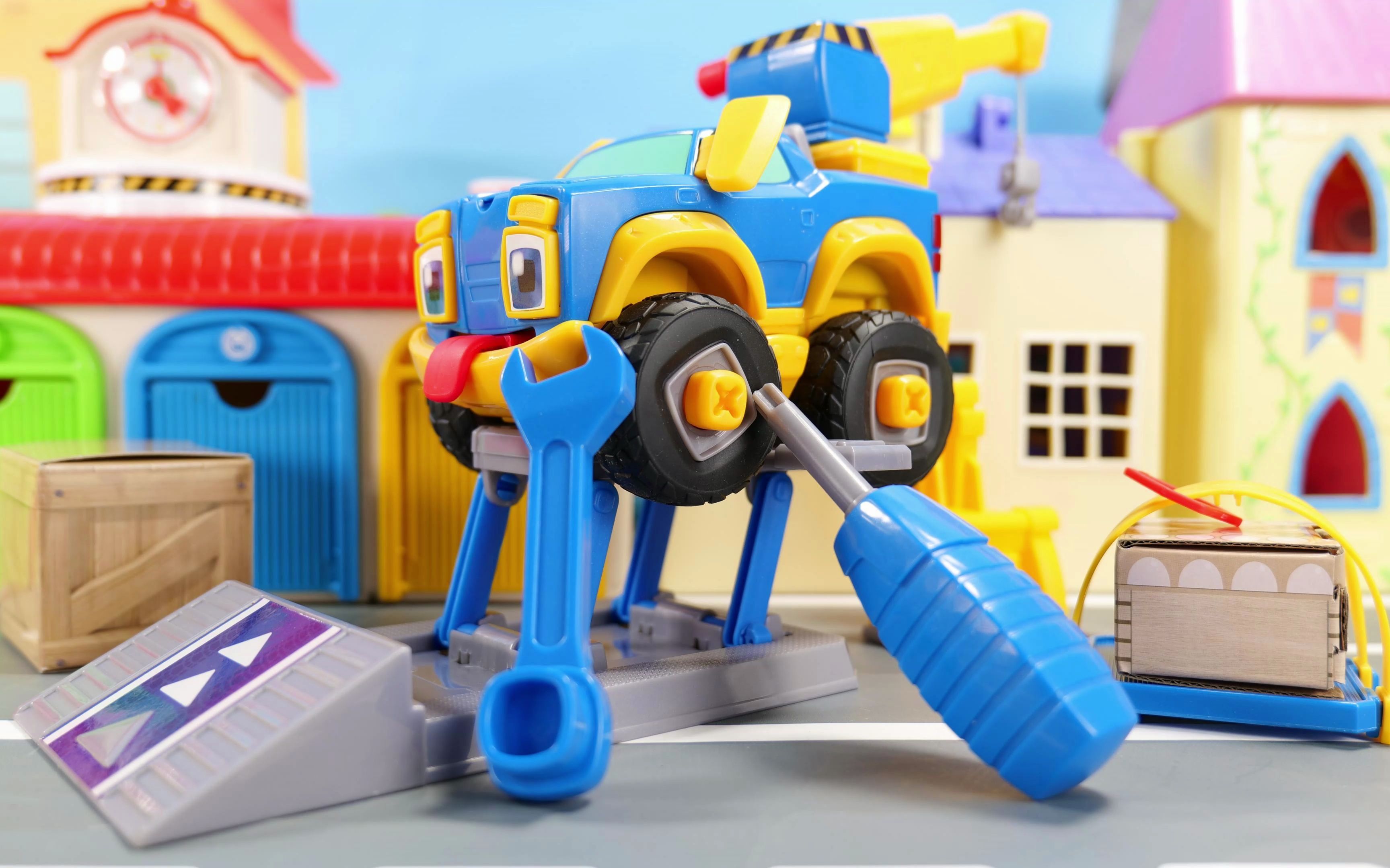 玩具开箱:机灵宠物车阿宝维修站玩具