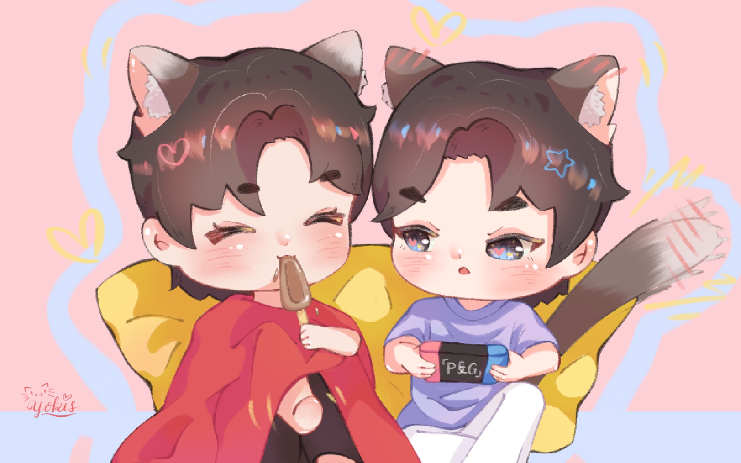 【procreate】绘画过程|南北cp|npy是网瘾少年沉迷游戏怎么办_哔哩