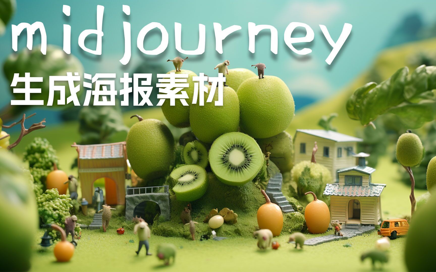 midjourney生成创意海报素材关键词总结(一)微缩场景海报设计哔哩哔哩bilibili