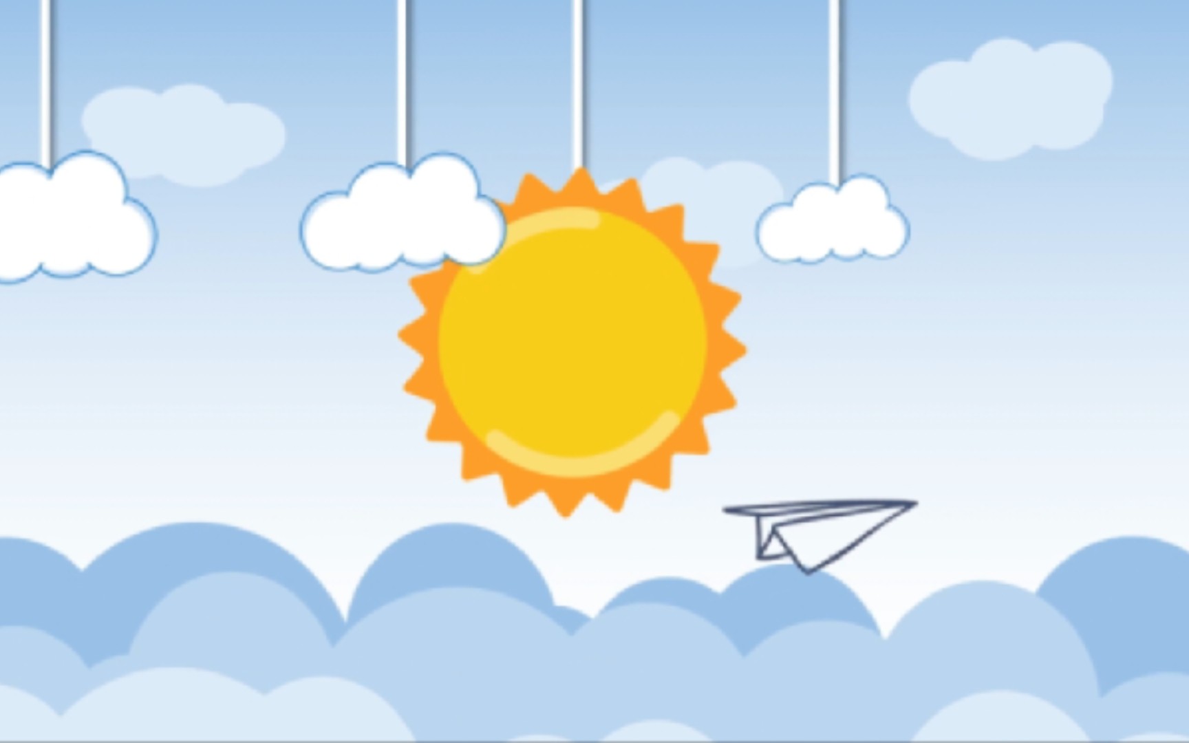 《蓝天白云滚动式ppt动画》只用简单的动画就能做出有趣的效果,赶快一