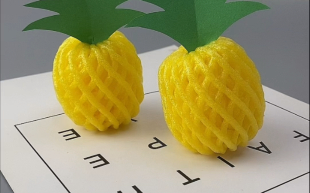水果网套做手工菠萝图片