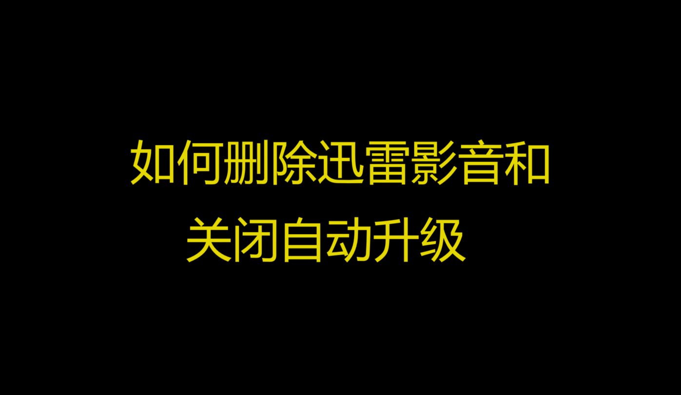 如何删除迅雷影音和关闭自动升级哔哩哔哩bilibili