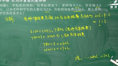 小学思维数学 第10讲 比例计算与列表分析例题五 哔哩哔哩 Bilibili