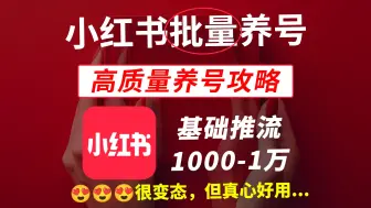 Download Video: 小红书养号方法和注意事项，养超高质量号，基础推流1000-1万！小红书养号攻略，小红书养号怎么养，养小红书账号，小红书怎么养号流量才精准，2024版小红书运营教