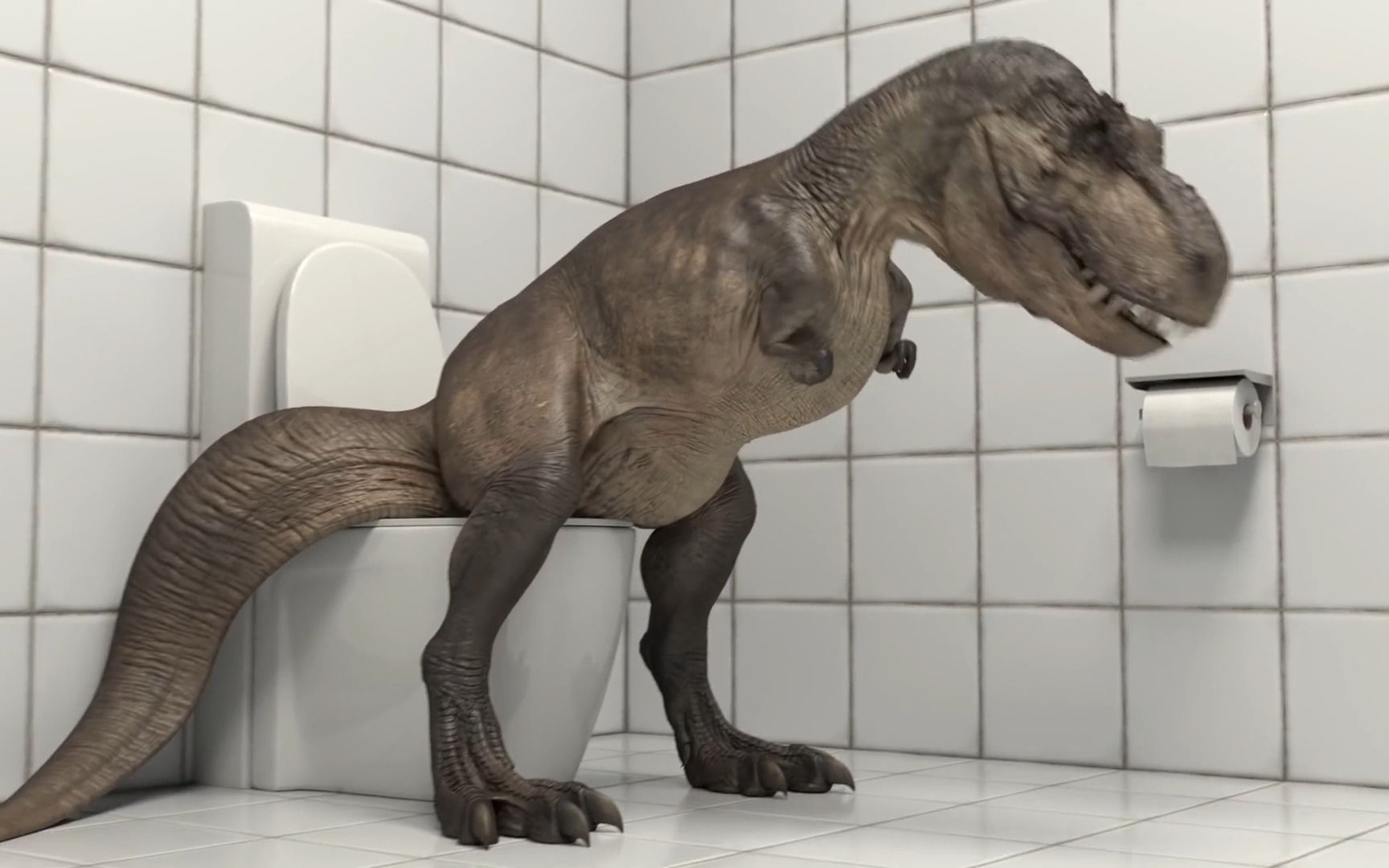 霸王龙在马桶上的怒吼,是对这世道的不公()