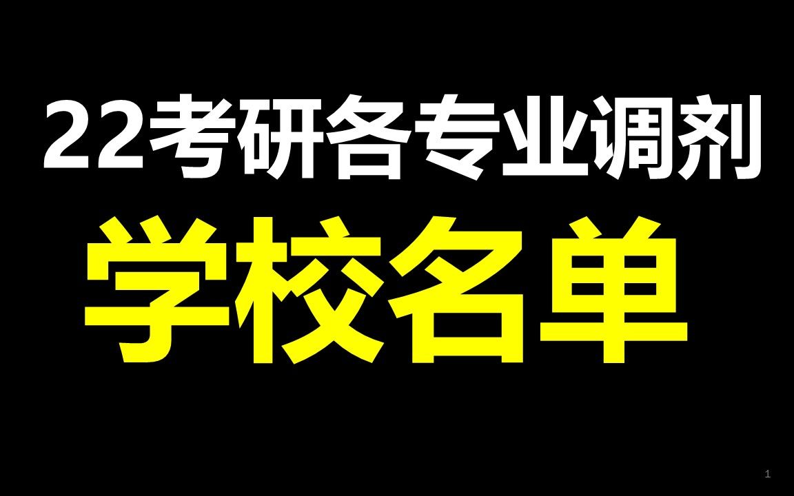 22考研各个专业可调剂学校名单,有需要调剂的可以提前关注哔哩哔哩bilibili