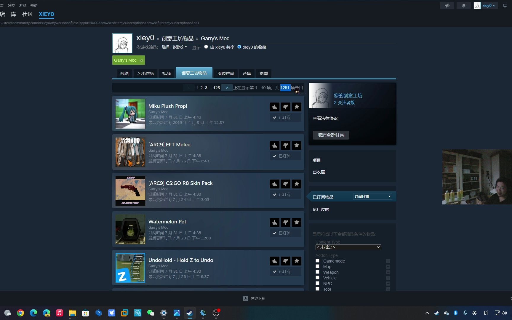 gmod 创意工坊千万不要订阅太多的mod!有bug
