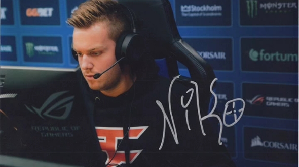niko 亲笔签名 照片裱框 含证书 csgo