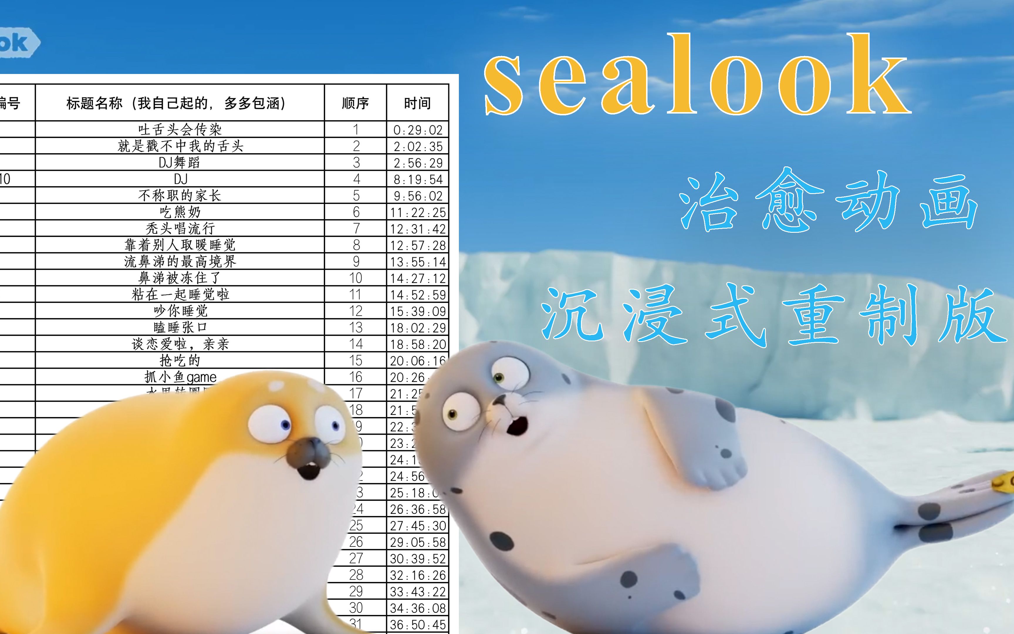 [图]Sealook治愈动画【无重复沉浸版】观看指南