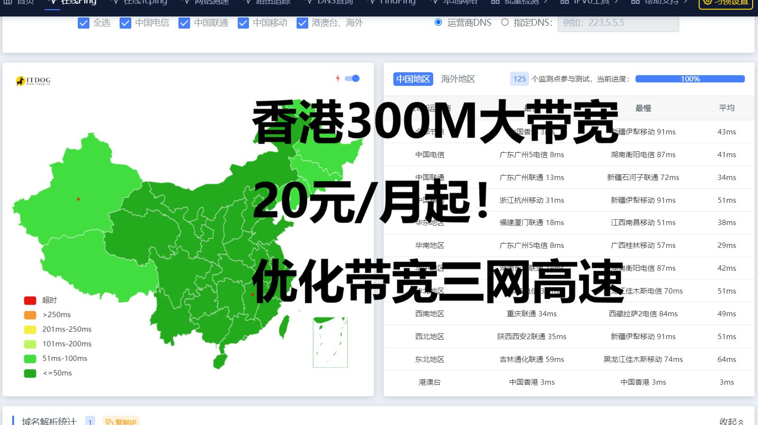 香港300M大带宽20元起!方澄云香港服务器!