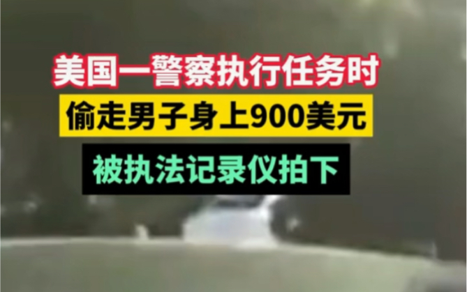 一名警察在执行任务时偷走了男子身上的900美元,被执法记录仪拍下哔哩哔哩bilibili