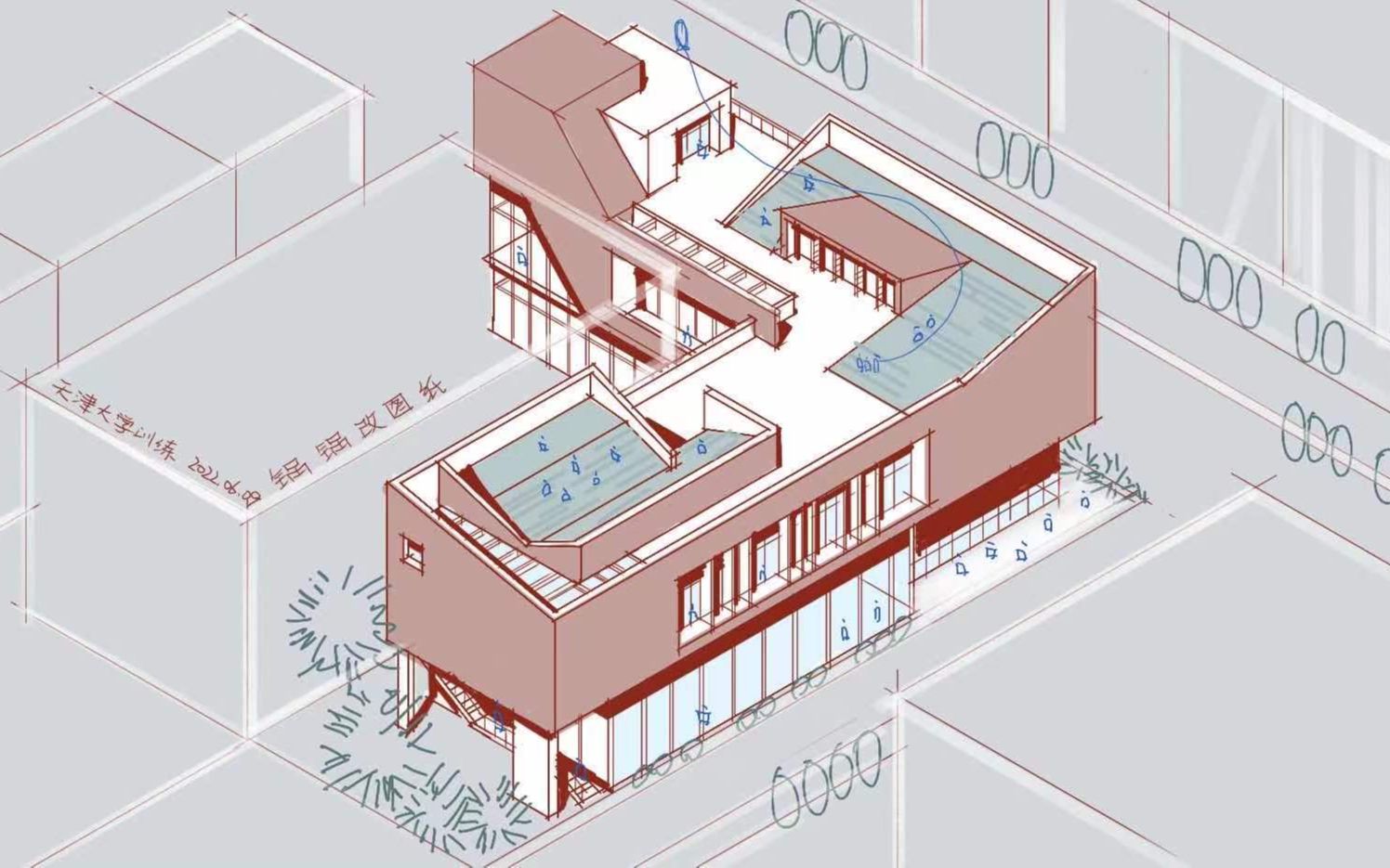 改图示范 | 天津大学某年社区中心设计屋顶花园与形体塑造的结合哔哩哔哩bilibili